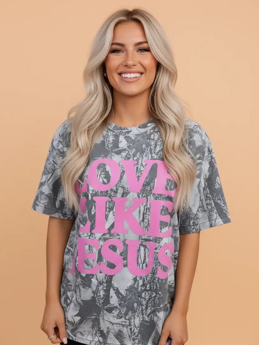 Love Like Jesus Camo Woodland Tee
